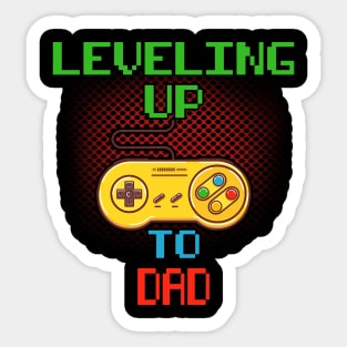 Promoted To Dad T-Shirt Unlocked Gamer Leveling Up Sticker